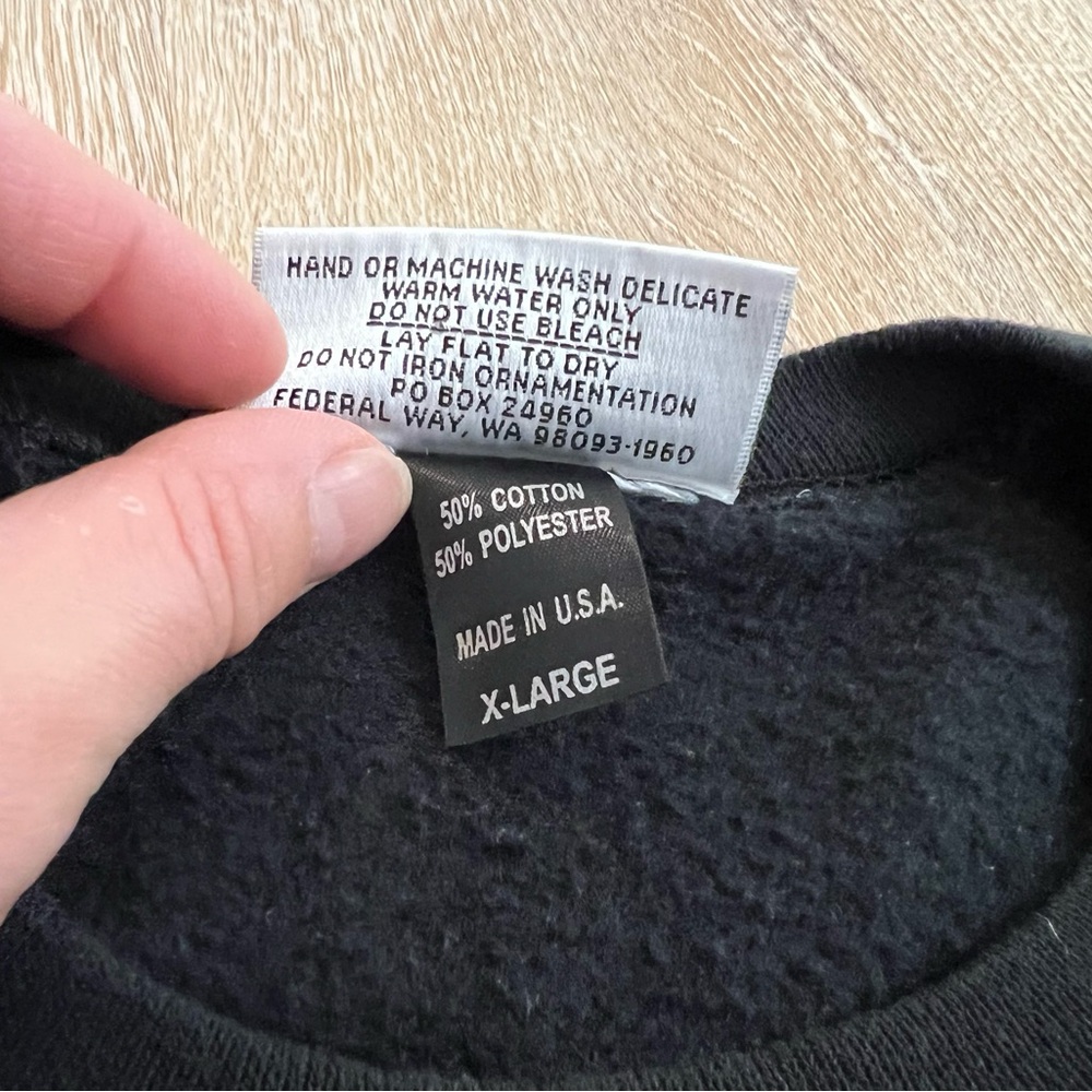 Vintage Christine Alexander Black Christmas Sweater with rhinestone poinsettia - Picture 3 of 4